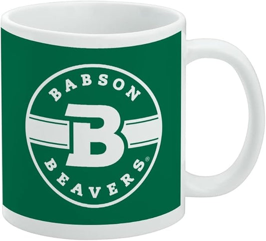 Babson College Beavers Logo Ceramic Coffee Mug, Novelty Gift Mugs for Coffee, Tea and Hot Drinks, 11oz, White