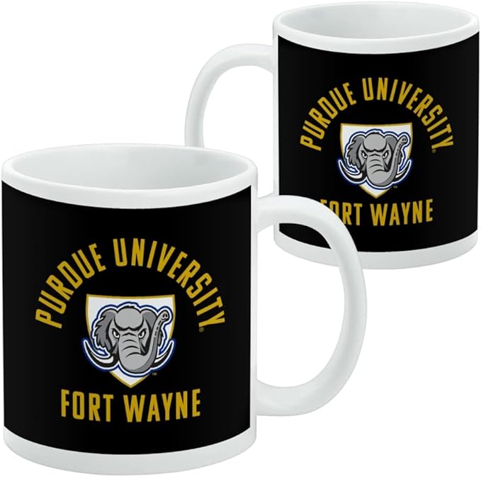 Purdue University - Fort Wayne Mastodons Logo Ceramic Coffee Mug, Novelty Gift Mugs for Coffee, Tea and Hot Drinks, 11oz, White