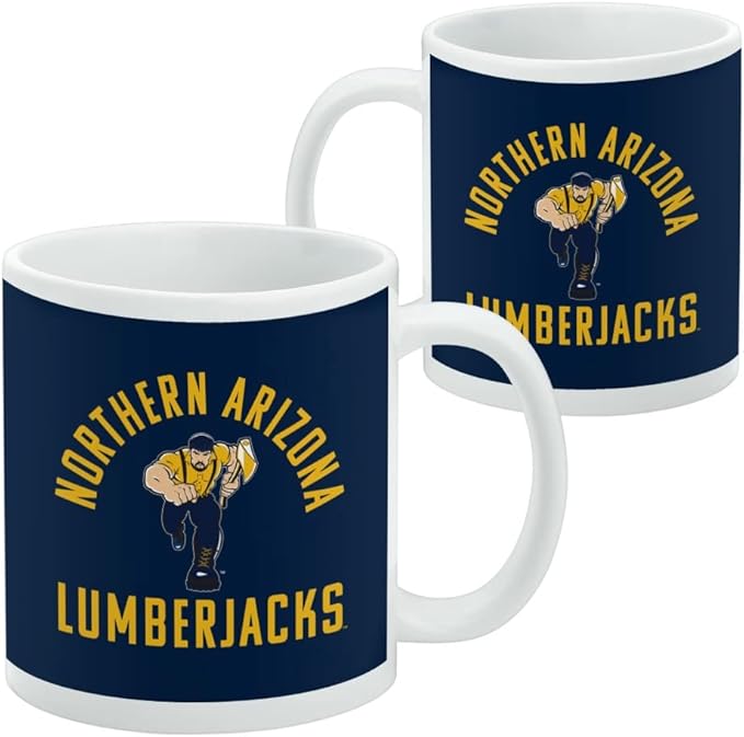 Northern Arizona University Lumberjacks Logo Ceramic Coffee Mug, Novelty Gift Mugs for Coffee, Tea and Hot Drinks, 11oz, White