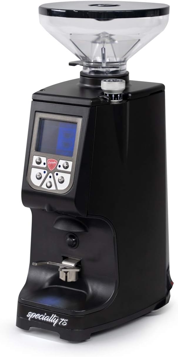 Eureka Atom Specialty 75 Commercial Espresso Grinder - Short Hopper | 75mm Flat Burrs | Silent Technology | Timed Dosing | Stepless | (Black)