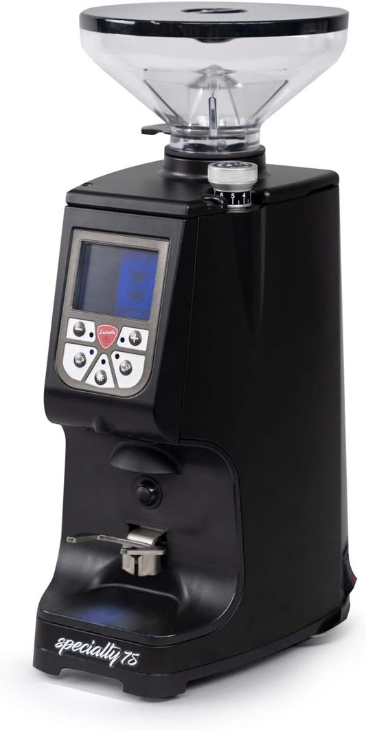 Eureka Atom Specialty 75 Commercial Espresso Grinder - Short Hopper | 75mm Flat Burrs | Silent Technology | Timed Dosing | Stepless | (Black)
