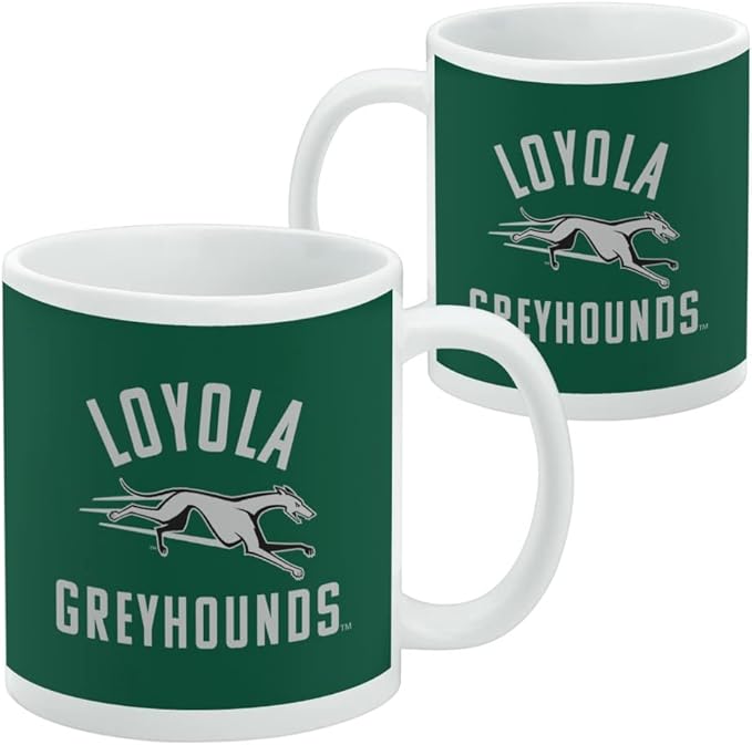Loyola University Maryland Greyhounds Logo Ceramic Coffee Mug, Novelty Gift Mugs for Coffee, Tea and Hot Drinks, 11oz, White