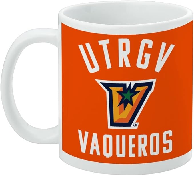 The University of Texas Rio Grande Valley Vaqueros Logo Ceramic Coffee Mug, Novelty Gift Mugs for Coffee, Tea and Hot Drinks, 11oz, White