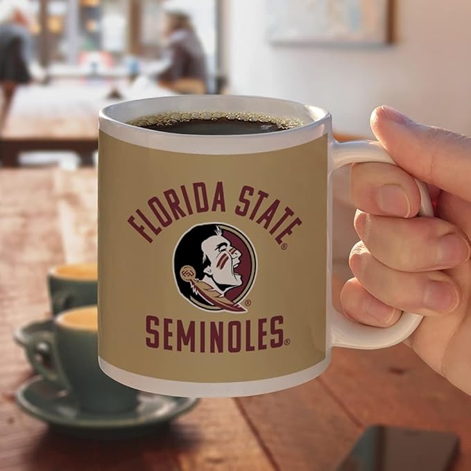 Florida State Seminoles Ceramic Coffee Mug, Novelty Gift Mugs for Coffee, Tea and Hot Drinks, 11oz, White