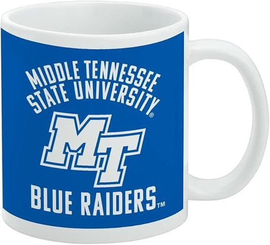 Middle Tennessee State Blue Raiders Ceramic Coffee Mug, Novelty Gift Mugs for Coffee, Tea and Hot Drinks, 11oz, White