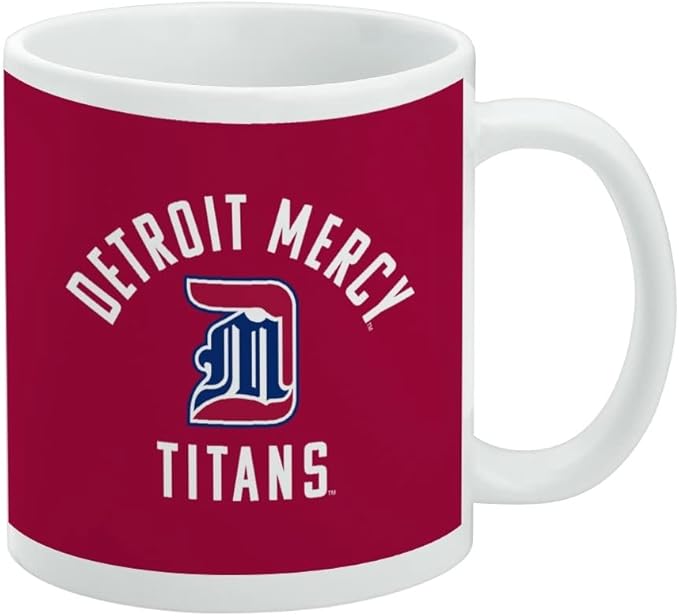 University of Detroit Mercy Titans Logo Ceramic Coffee Mug, Novelty Gift Mugs for Coffee, Tea and Hot Drinks, 11oz, White