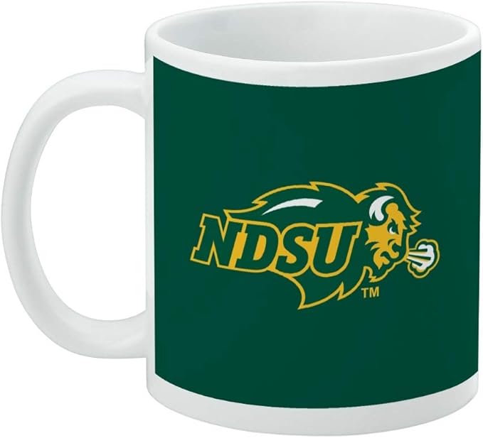 North Dakota State Bison Logo Ceramic Coffee Mug, Novelty Gift Mugs for Coffee, Tea and Hot Drinks, 11oz, White