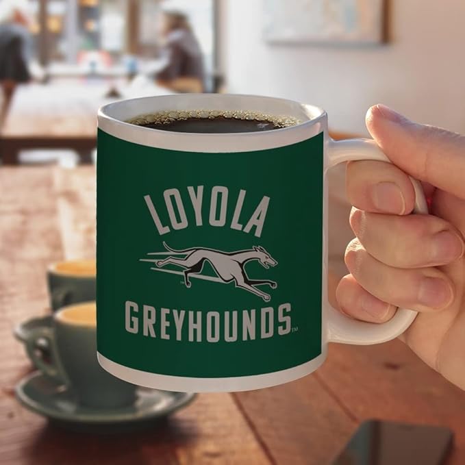 Loyola University Maryland Greyhounds Logo Ceramic Coffee Mug, Novelty Gift Mugs for Coffee, Tea and Hot Drinks, 11oz, White