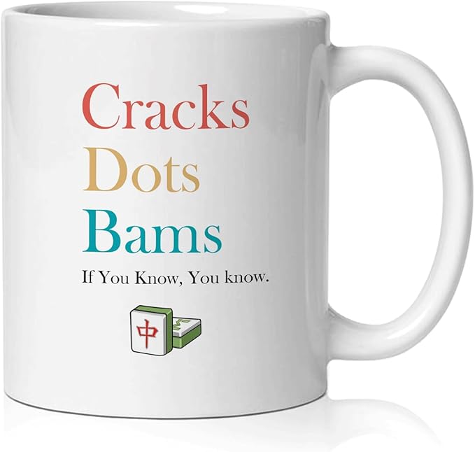Mahjong Lover Gifts Mug, Mah Jong Accessories Coffee Cup Ceramic, Gift for Mah Jong Players Lovers, Mahjong Tiles Ceramic Coffee Tea Mug 11 oz