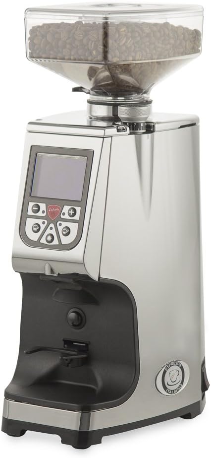 Eureka Atom Commercial Espresso Grinder | 60mm Flat Burrs | Sound Insulation | Programmable Timer Based Dosing | Digital | (Chromed Aluminum)