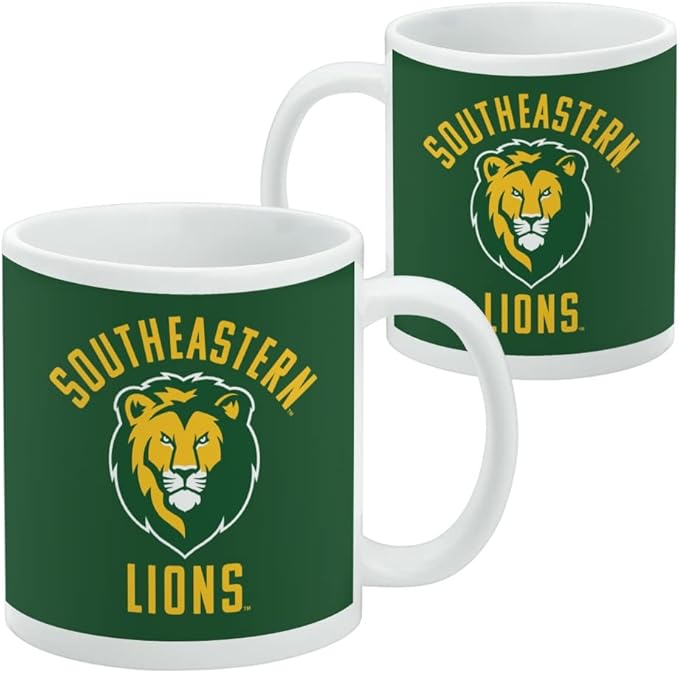 Southeastern Louisiana University Lions Logo Ceramic Coffee Mug, Novelty Gift Mugs for Coffee, Tea and Hot Drinks, 11oz, White