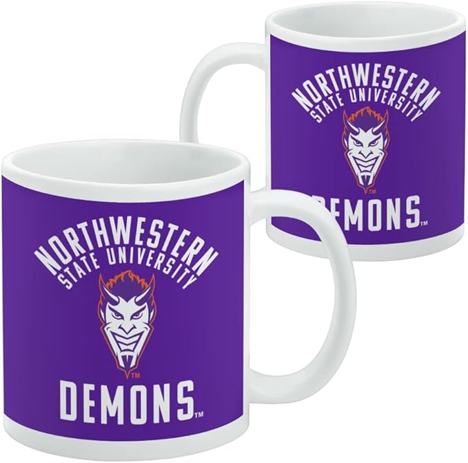 Northwestern State University Demons Ceramic Coffee Mug, Novelty Gift Mugs for Coffee, Tea and Hot Drinks, 11oz, White