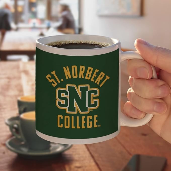 St. Norbert College Green Knights Logo Ceramic Coffee Mug, Novelty Gift Mugs for Coffee, Tea and Hot Drinks, 11oz, White