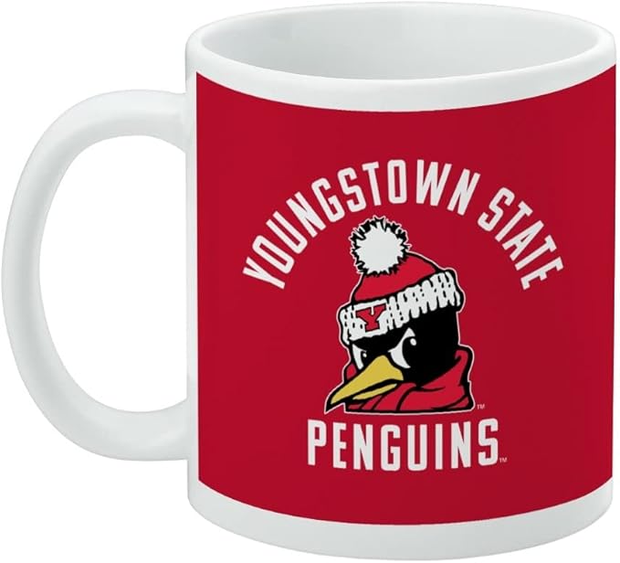 Youngstown State Penguins Logo Ceramic Coffee Mug, Novelty Gift Mugs for Coffee, Tea and Hot Drinks, 11oz, White