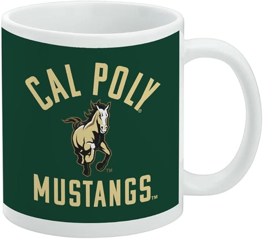 Cal Poly Mustangs Logo Ceramic Coffee Mug, Novelty Gift Mugs for Coffee, Tea and Hot Drinks, 11oz, White