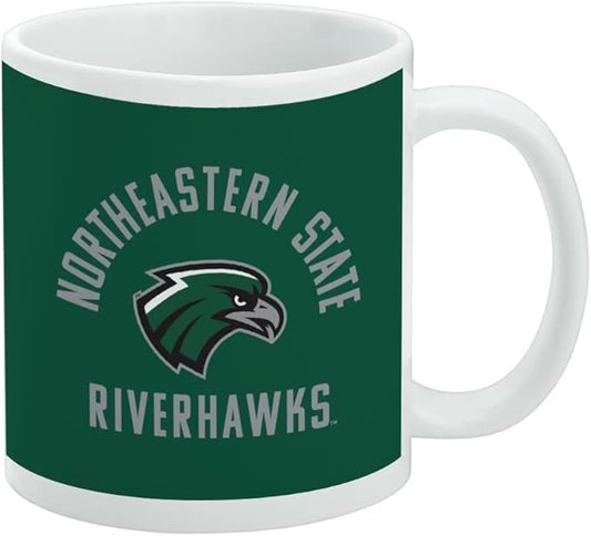 Northeastern State Riverhawks Logo Ceramic Coffee Mug, Novelty Gift Mugs for Coffee, Tea and Hot Drinks, 11oz, White