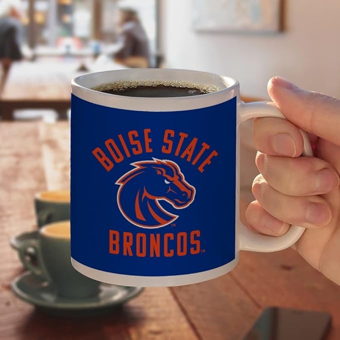 Boise State University Broncos Logo Ceramic Coffee Mug, Novelty Gift Mugs for Coffee, Tea and Hot Drinks, 11oz, White