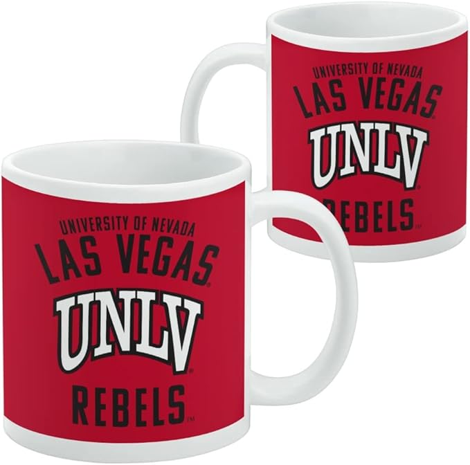 University of Nevada, Las Vegas Rebels Logo Ceramic Coffee Mug, Novelty Gift Mugs for Coffee, Tea and Hot Drinks, 11oz, White