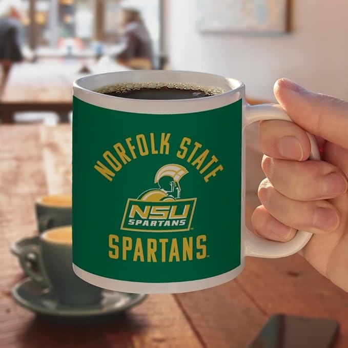 Norfolk State University Spartans Logo Ceramic Coffee Mug, Novelty Gift Mugs for Coffee, Tea and Hot Drinks, 11oz, White