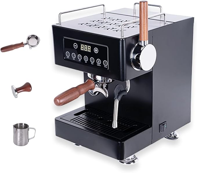 E147 9Bar Semi-automatic Espresso Machine, PID+NTC Temperature Control, Double ULKA Pump Double Boiler, Coffee Machine with OPV for Home Cafe