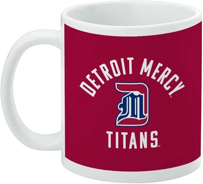 University of Detroit Mercy Titans Logo Ceramic Coffee Mug, Novelty Gift Mugs for Coffee, Tea and Hot Drinks, 11oz, White