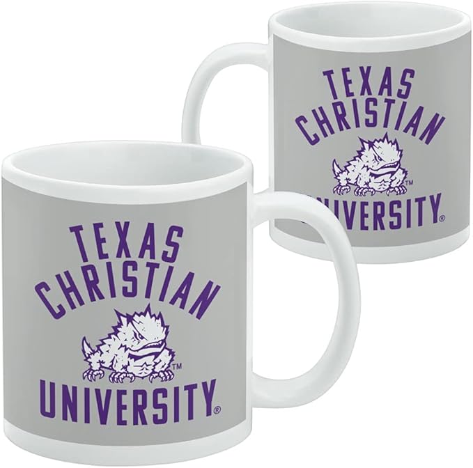 TCU Horned Frogs Ceramic Coffee Mug, Novelty Gift Mugs for Coffee, Tea and Hot Drinks, 11oz, White