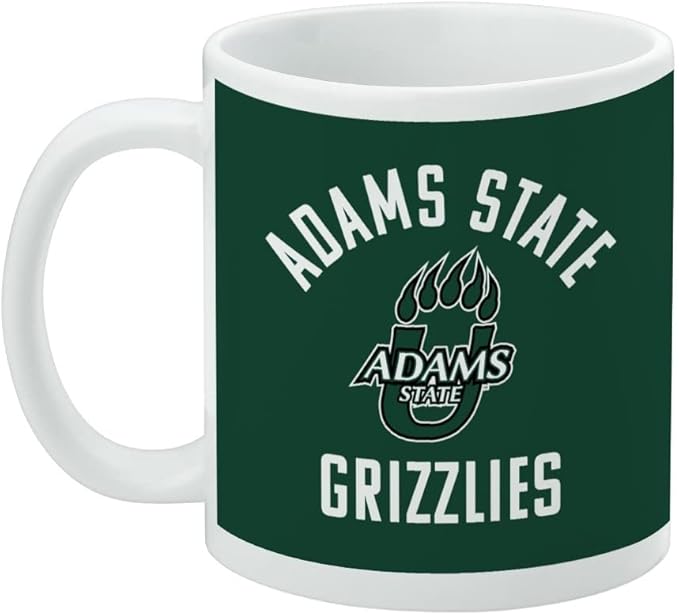Adams State University Grizzlies Logo Ceramic Coffee Mug, Novelty Gift Mugs for Coffee, Tea and Hot Drinks, 11oz, White