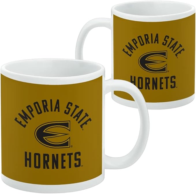 Emporia State University Hornets Ceramic Coffee Mug, Novelty Gift Mugs for Coffee, Tea and Hot Drinks, 11oz, White
