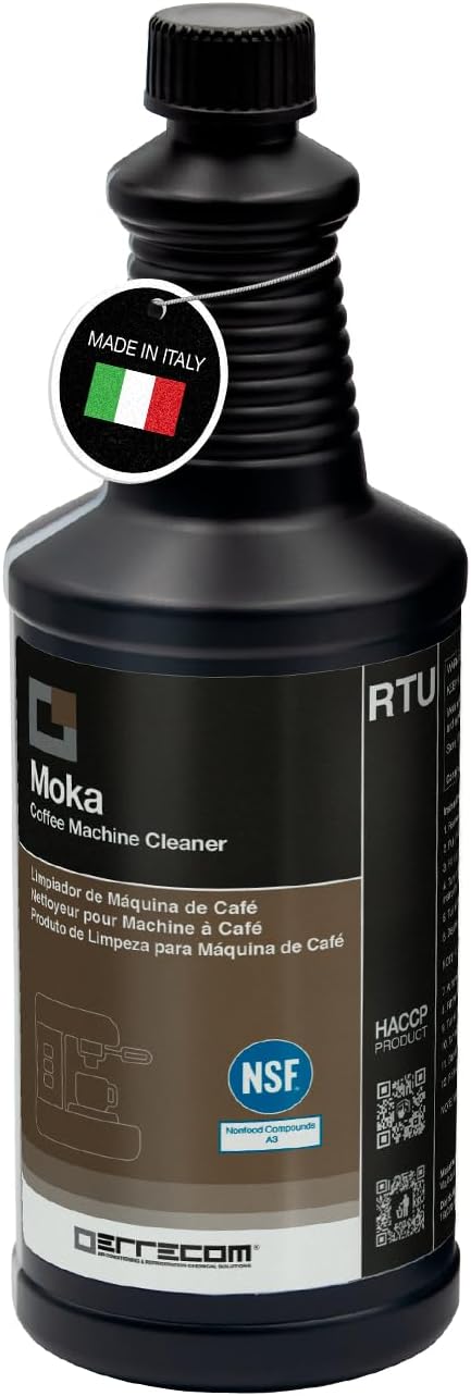 ERRECOM Moka, Coffee Machine Descaler, NSF Registered A3, Compatible with all Coffee Machines and Kettles, Quart bottle