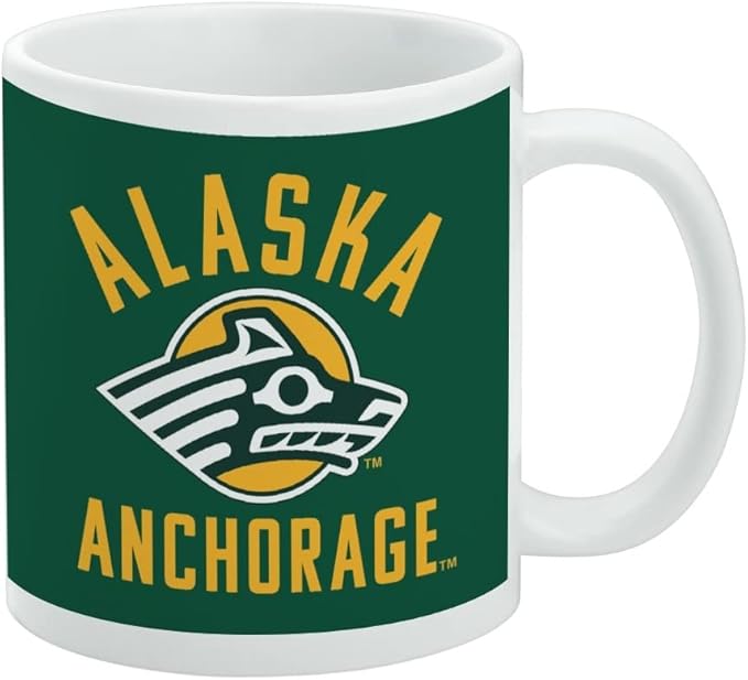 University of Alaska Anchorage Seawolves Logo Ceramic Coffee Mug, Novelty Gift Mugs for Coffee, Tea and Hot Drinks, 11oz, White