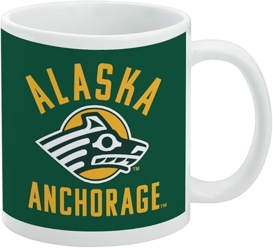 University of Alaska Anchorage Seawolves Logo Ceramic Coffee Mug, Novelty Gift Mugs for Coffee, Tea and Hot Drinks, 11oz, White