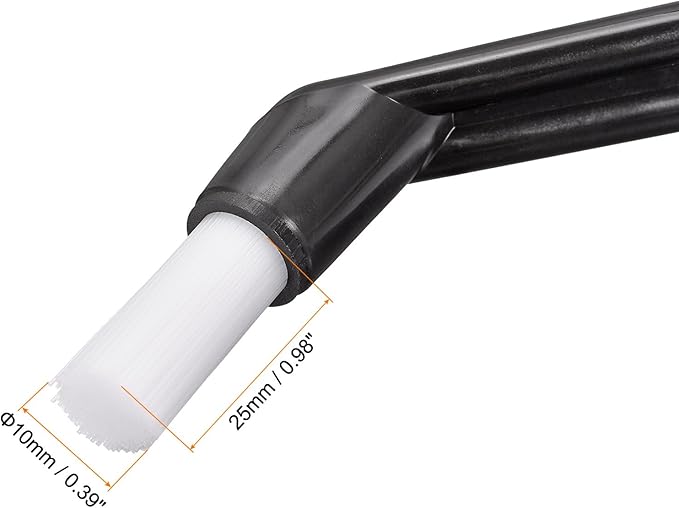 MECCANIXITY Coffee Machine Brush, 5.39" Length Nylon Head Black for Cleaning Espresso Machines, Grinders Pack of 4