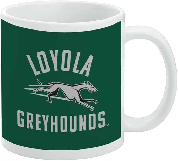 Loyola University Maryland Greyhounds Logo Ceramic Coffee Mug, Novelty Gift Mugs for Coffee, Tea and Hot Drinks, 11oz, White