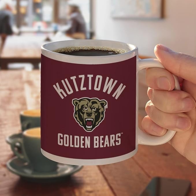Kutztown Bear Ceramic Coffee Mug, Novelty Gift Mugs for Coffee, Tea and Hot Drinks, 11oz, White