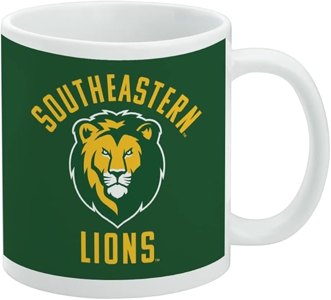 Southeastern Louisiana University Lions Logo Ceramic Coffee Mug, Novelty Gift Mugs for Coffee, Tea and Hot Drinks, 11oz, White