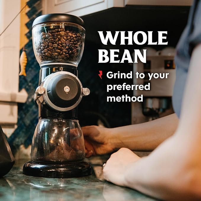Death Wish Coffee Whole Bean Dark Roast - USA Organic Coffee Beans - Fair Trade Arabica & Robusta Coffee Beans - Dark Roast Coffee Beans (80 oz.)