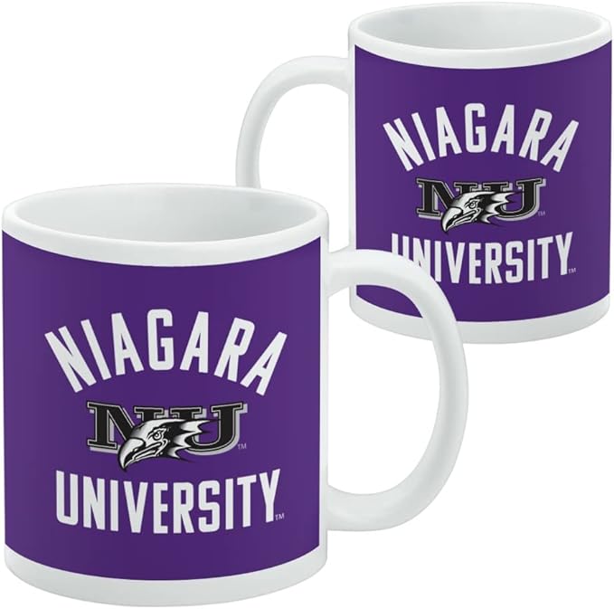 Niagara University Purple Eagles Logo Ceramic Coffee Mug, Novelty Gift Mugs for Coffee, Tea and Hot Drinks, 11oz, White