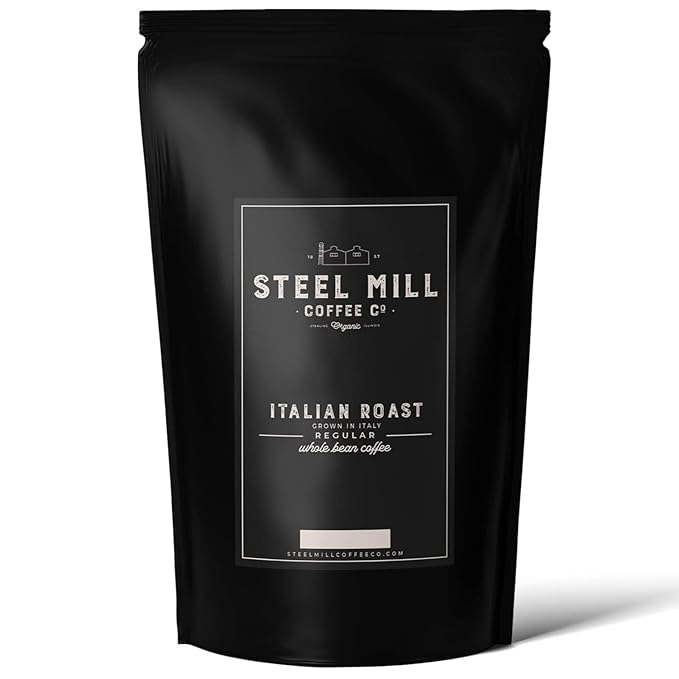 Steel Mill Coffee Co. | Italian Roast Single-Origin Gourmet Coffee | 2 LB Bag | Whole Bean | Medium Roast | 100% Arabica Beans