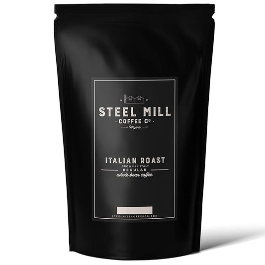 Steel Mill Coffee Co. | Italian Roast Single-Origin Gourmet Coffee | 2 LB Bag | Whole Bean | Medium Roast | 100% Arabica Beans
