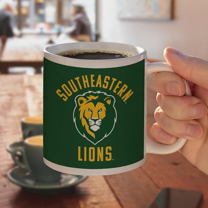 Southeastern Louisiana University Lions Logo Ceramic Coffee Mug, Novelty Gift Mugs for Coffee, Tea and Hot Drinks, 11oz, White