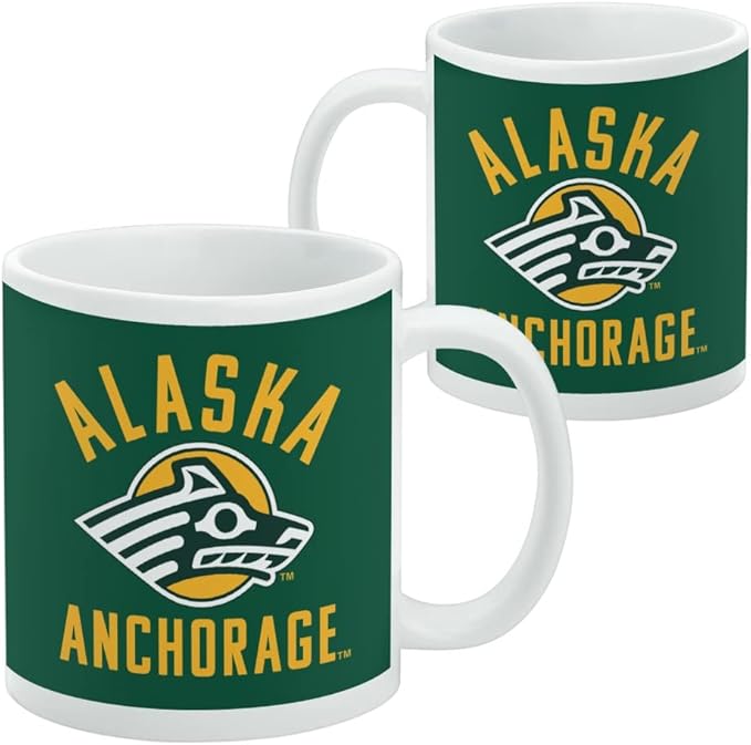 University of Alaska Anchorage Seawolves Logo Ceramic Coffee Mug, Novelty Gift Mugs for Coffee, Tea and Hot Drinks, 11oz, White