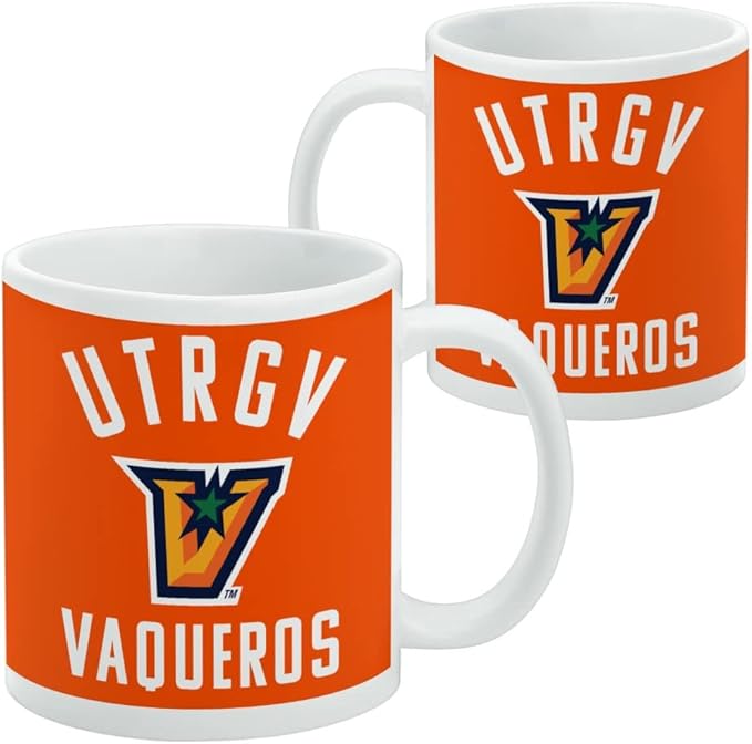 The University of Texas Rio Grande Valley Vaqueros Logo Ceramic Coffee Mug, Novelty Gift Mugs for Coffee, Tea and Hot Drinks, 11oz, White