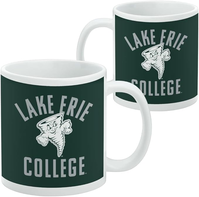 Lake Erie College Storm Logo Ceramic Coffee Mug, Novelty Gift Mugs for Coffee, Tea and Hot Drinks, 11oz, White