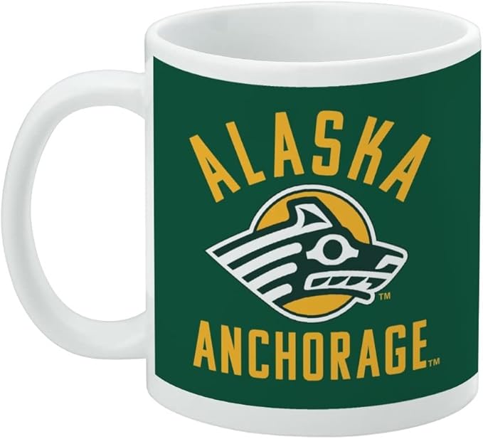 University of Alaska Anchorage Seawolves Logo Ceramic Coffee Mug, Novelty Gift Mugs for Coffee, Tea and Hot Drinks, 11oz, White