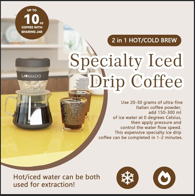 Air Pressure Coffee Maker, Manual Espresso Brewer No Electricity, Portable Handheld Coffee Maker for Home, Office & Travel, 0.3L Glass Pot