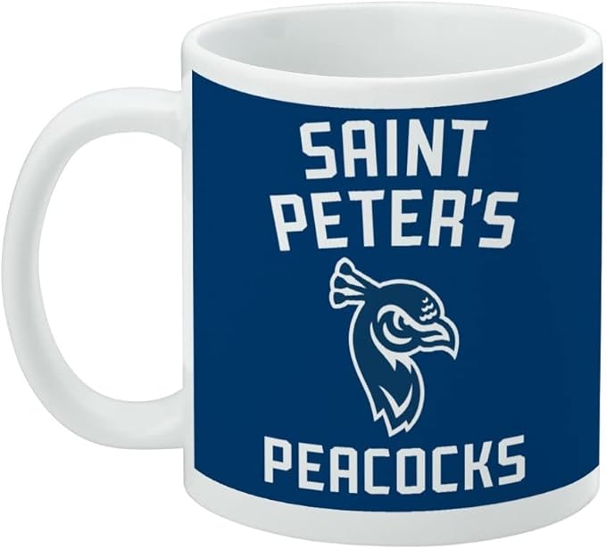 Saint Peters University Peacocks Logo Ceramic Coffee Mug, Novelty Gift Mugs for Coffee, Tea and Hot Drinks, 11oz, White