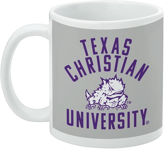 TCU Horned Frogs Ceramic Coffee Mug, Novelty Gift Mugs for Coffee, Tea and Hot Drinks, 11oz, White