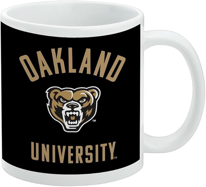 Oakland Golden Grizzlies Ceramic Coffee Mug, Novelty Gift Mugs for Coffee, Tea and Hot Drinks, 11oz, White