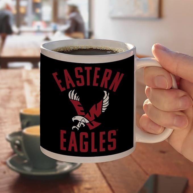 Eastern Washington University Eagles Ceramic Coffee Mug, Novelty Gift Mugs for Coffee, Tea and Hot Drinks, 11oz, White