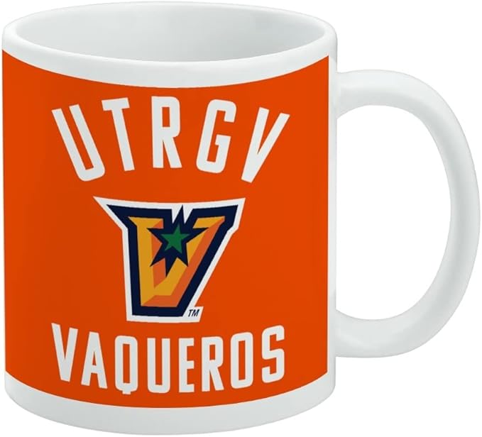 The University of Texas Rio Grande Valley Vaqueros Logo Ceramic Coffee Mug, Novelty Gift Mugs for Coffee, Tea and Hot Drinks, 11oz, White